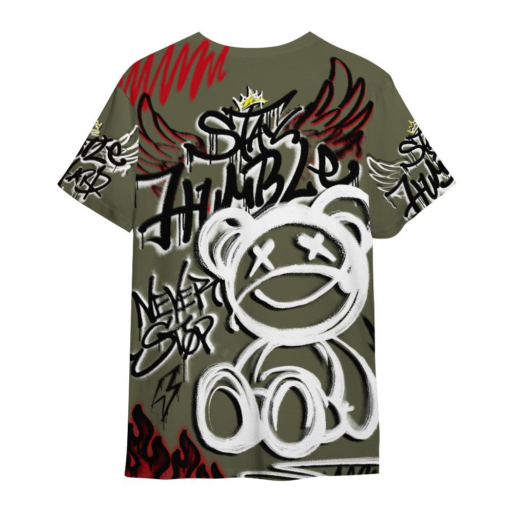 Shirt To Match Low OG Medium Olive 1s - Humble Drip Streetwear Graffity All Over Print