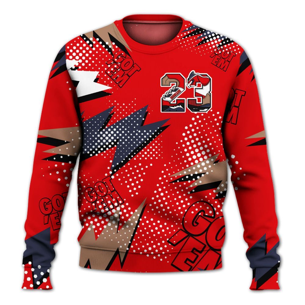 Sweatshirt To Match Low OG Howard Bison 1s - Custom Name Number 23 5s All Over Print