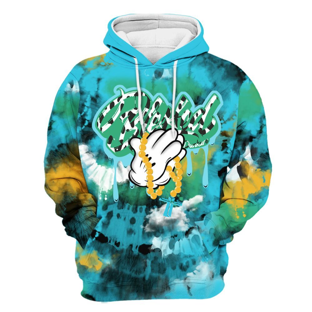 Hoodie To Match Dunk Chunky Dunky - God Blessed Tie Dye All Over Print
