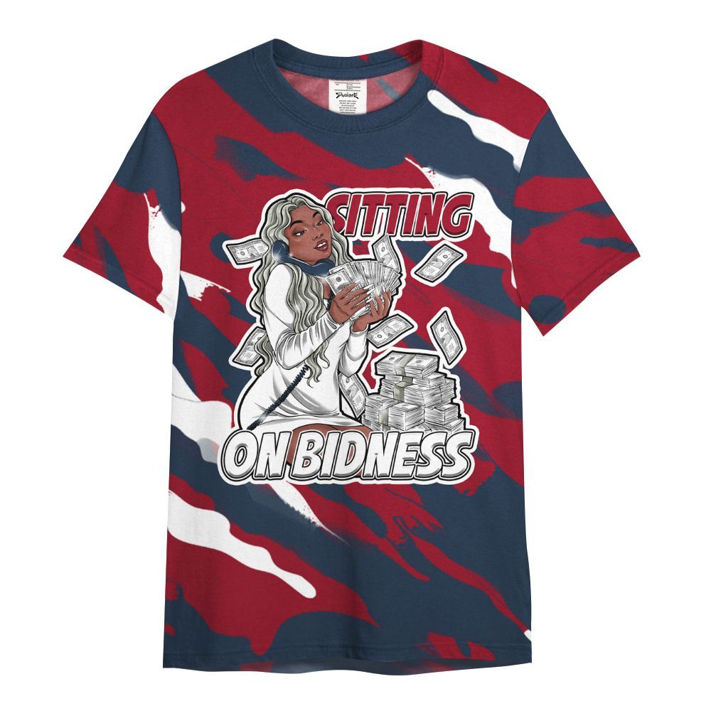 Shirt To Match White Midnight Navy 6s - Bidness Colored All Over Print