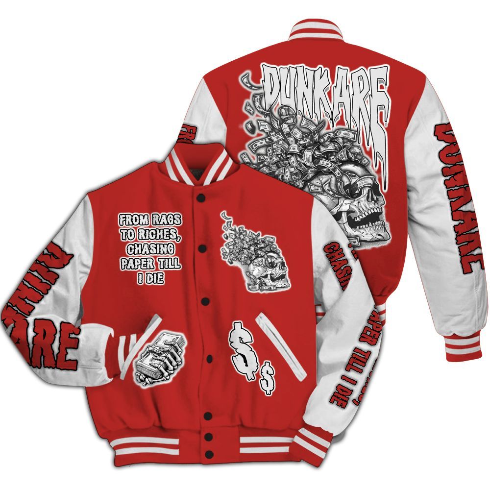 Varsity Jacket To Match Bred Reimagined 4s - From Rags To Riches All Over Print
