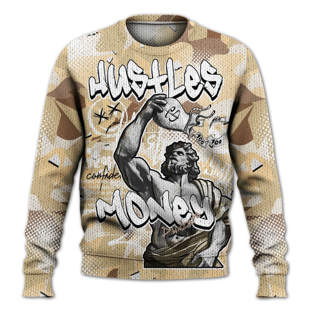 Knitted Sweater To Match Desert Camo 3s - Huslte Money Retro