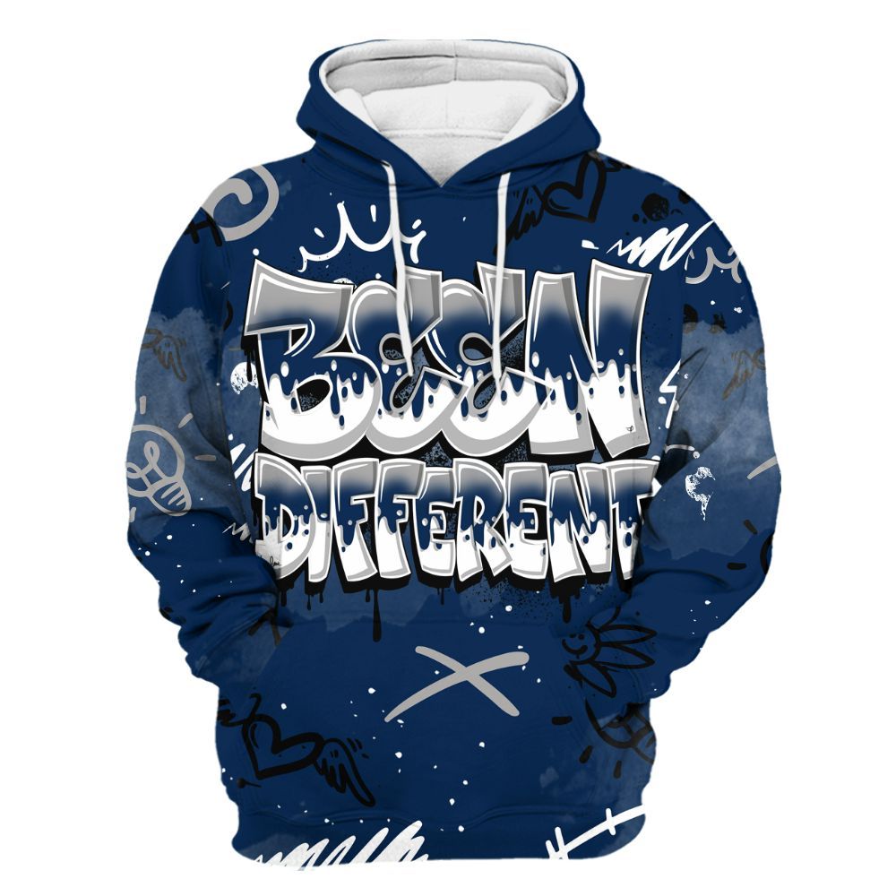 Hoodie To Match SB White Navy 4s - Drip Built Di2ferent All Over Print