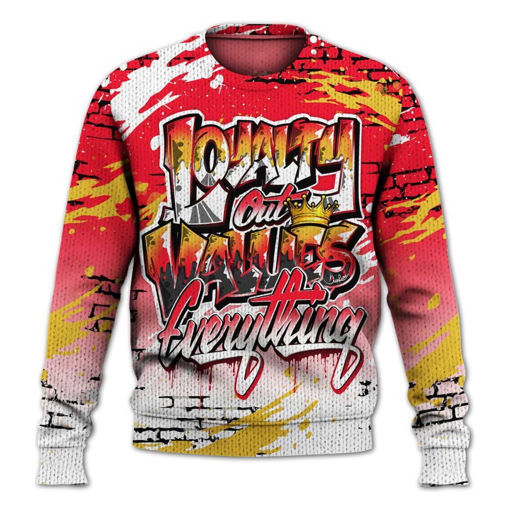 Knitted Sweater To Match KD 18 Air Bakin - Values Of Loyalty Drip