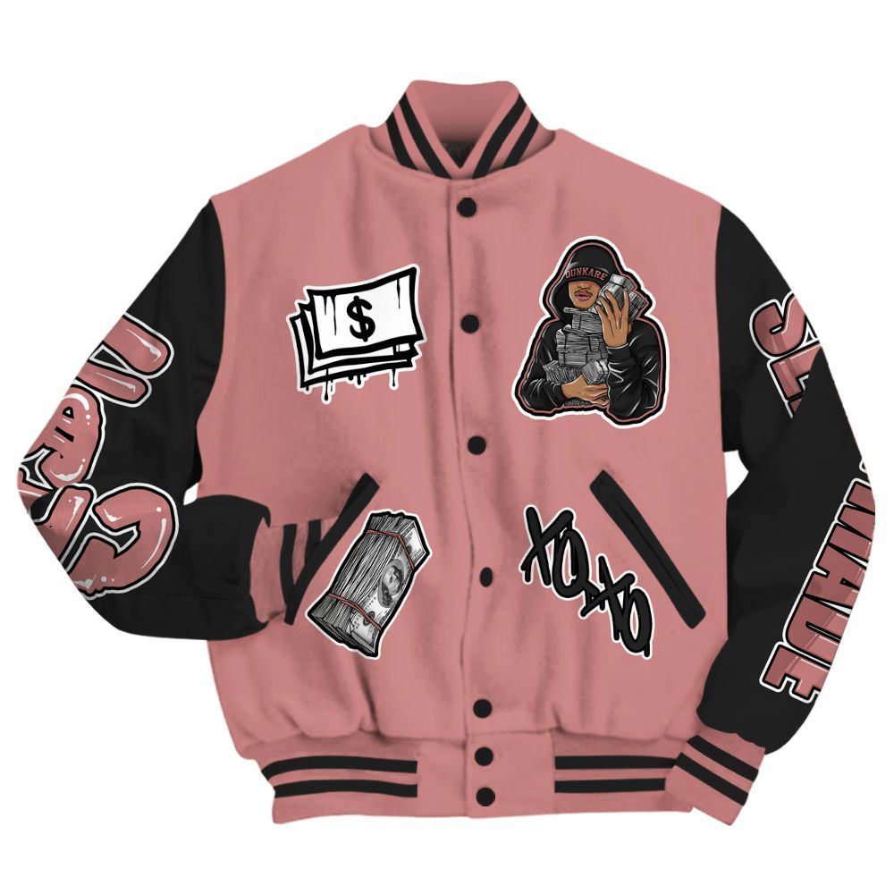Varsity Jacket To Match Low OG Rust Pink 1s - Selfmade All Over Print