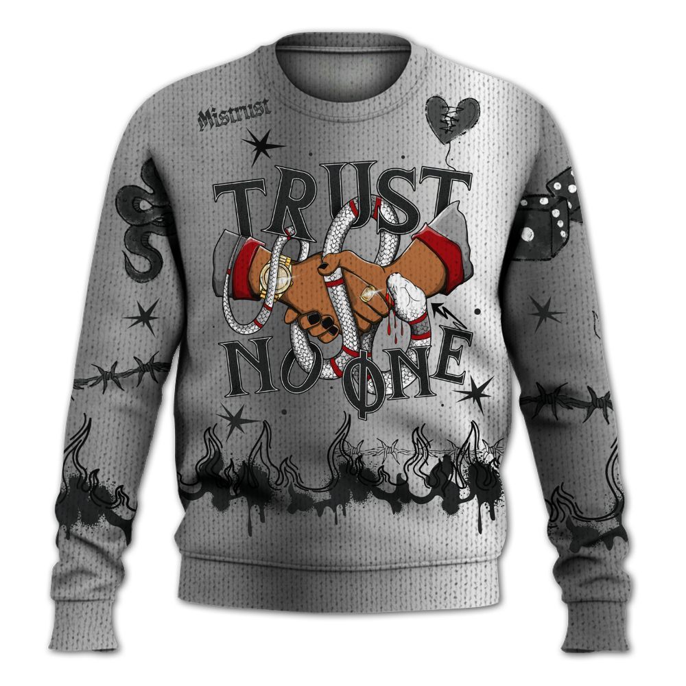 Knitted Sweater To Match Metallic Silver 14s - Trust No One Snake-Bite Doodle Crayon