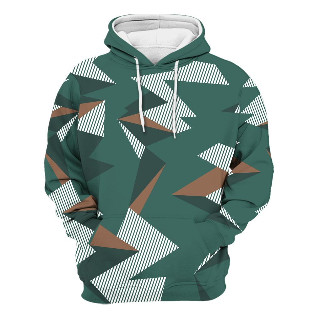 Hoodie To Match Low OG Oxidized Green 1s - Geometric Camouflage Pattern All Over Print
