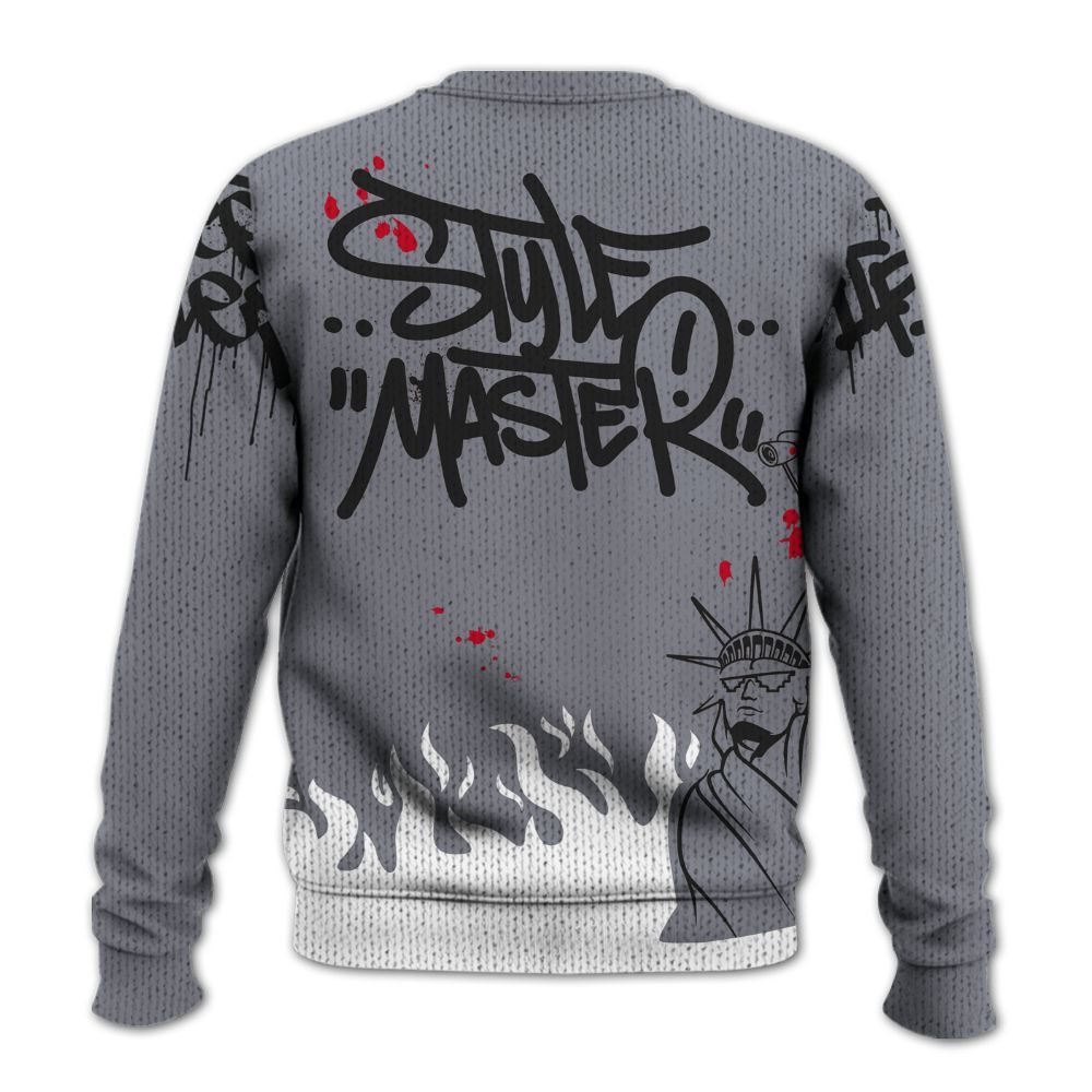 Knitted Sweater To Match Retro Black Flint 13s - Graphic Fck Around Find Out