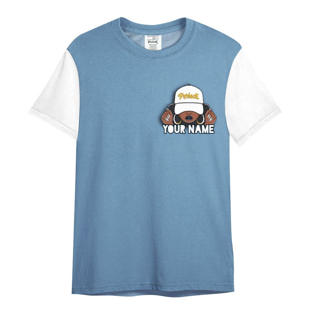 Shirt To Match High OG First In Flight 1s Varsity Jacket, Custom Name Black Girl All Over Print