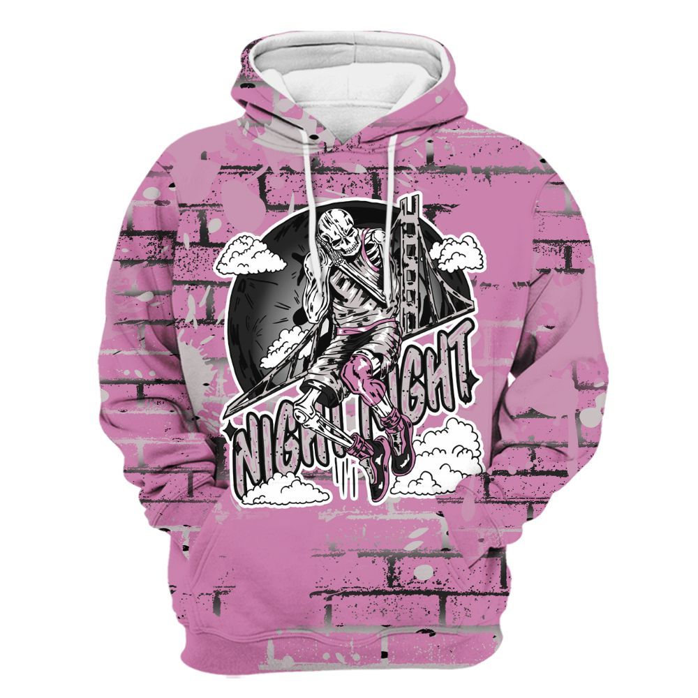 Hoodie To Match Neutral Grey Black White Orchid 4s - Seeya Skeleton Brick All Over Print