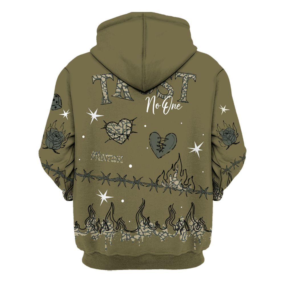 Hoodie To Match Retro Family Affair 3s - Trust No One Snake-Bite Doodle Crayon All Over Print