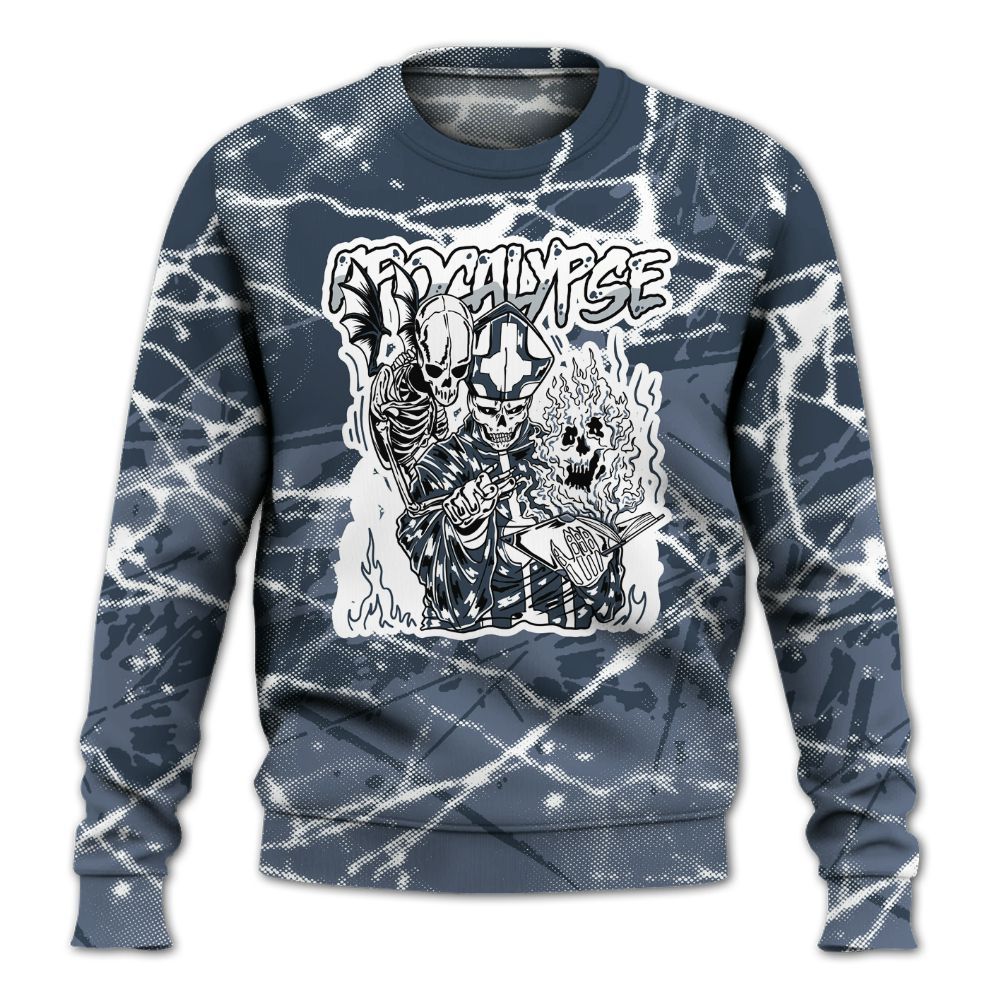 Sweatshirt To Match Low Diffused Blue 11s - Apocalypse Skeleton Profound All Over Print