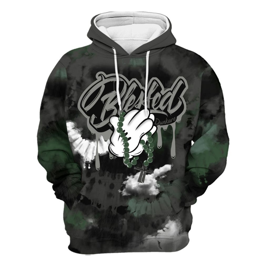 Hoodie To Match Dunk Low Skateboards Black - God Blessed Tie Dye All Over Print