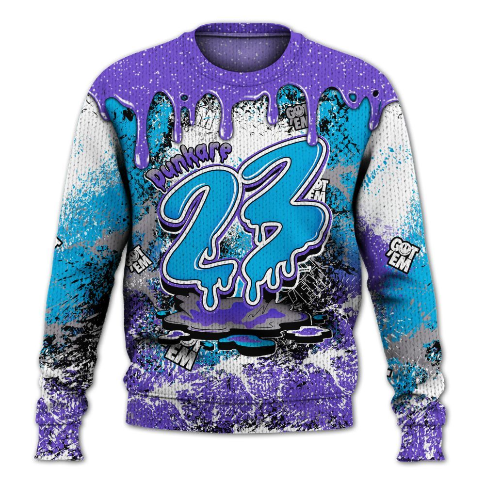 Sweater To Match Retro Aqua 8s - Dripping 23 Drip Graphic