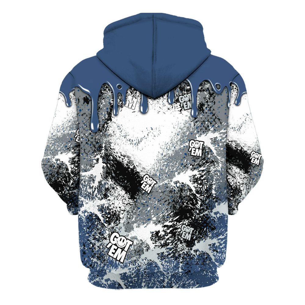 Hoodie To Match Midnight Navy 4s - Dripping 23 Drip All Over Print