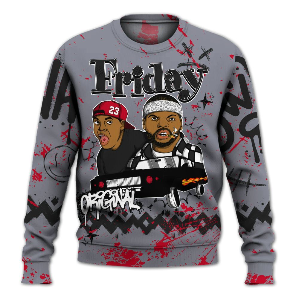 Sweatshirt To Match Retro Black Flint 13s - Friday Sneaker Crayon All Over Print