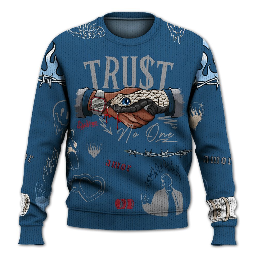 Knitted Sweater To Match Rare Air 3s - Snake Trust No One