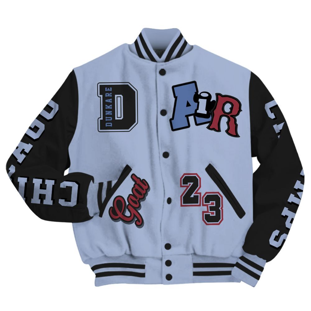 Varsity Jacket To Match Black Metallic 5s Shirt - AIR Number 23 GOAT All Over Print