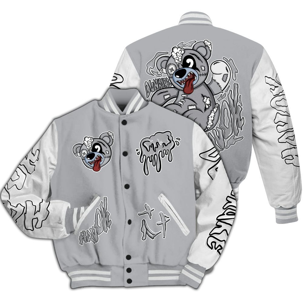 Varsity Jacket To Match Low OG Wolf Grey 1s - Havok Bear All Over Print