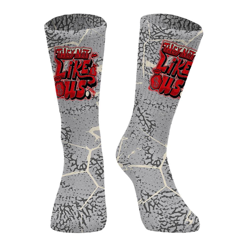 Sock To Match Cement Grey 3s - Dislike Us Graphic Crack