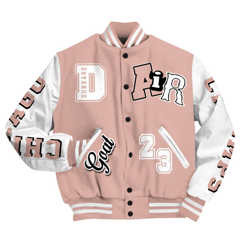Varsity Jacket To Match Dunk Low Pink Velvet - AIR Number 23 GOAT All Over Print