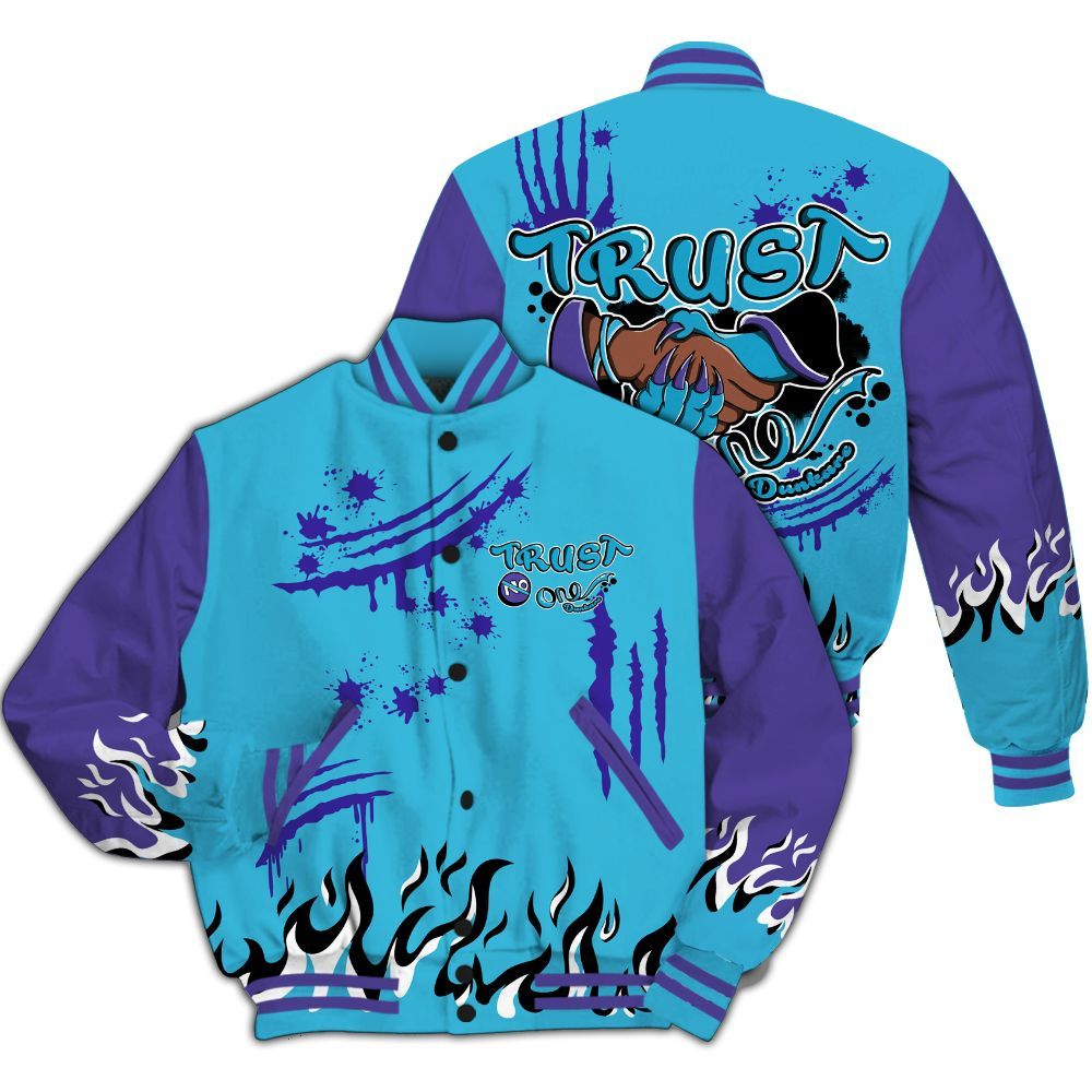 Varsity Jacket To Match Retro Aqua 6s - Graphic Trust No One All Over Print