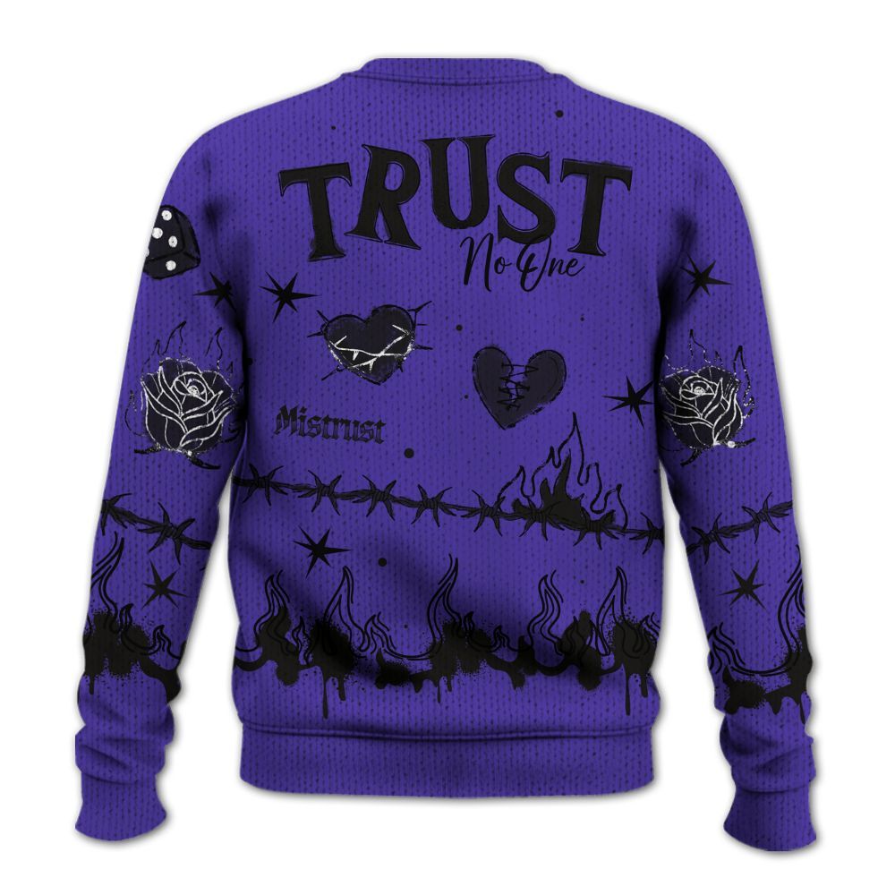 Knitted Sweater To Match Field Purple 12s - Trust No One Snake-Bite Doodle Crayon