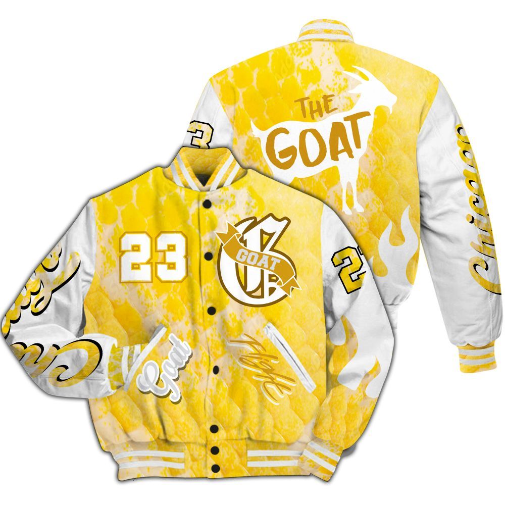Varsity Jacket To Match Low Yellow Python 11s - The G.O.A.T Flight Streetwear All Over Print