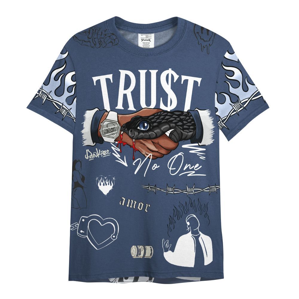 Shirt To Match Diffused Blue 3s - Snake Trust No One All Over Print