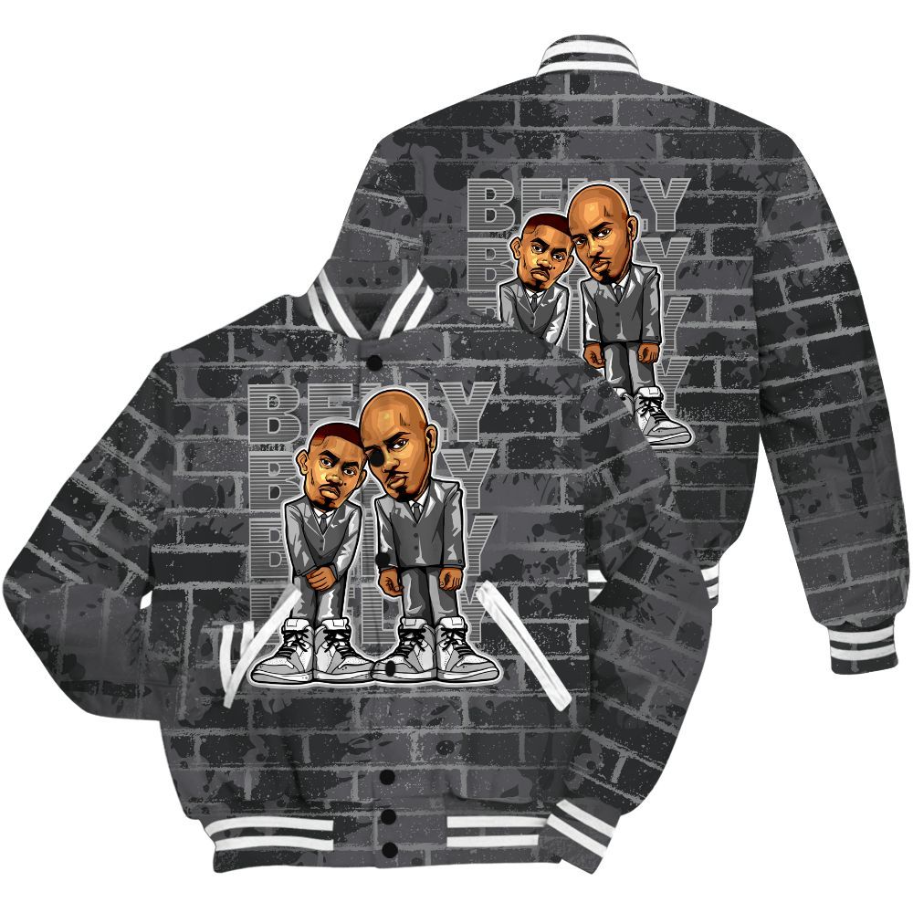 Varsity Jacket To Match White Thunder 4s Shirt - Belly Sneakers Graphic Halloween All Over Print