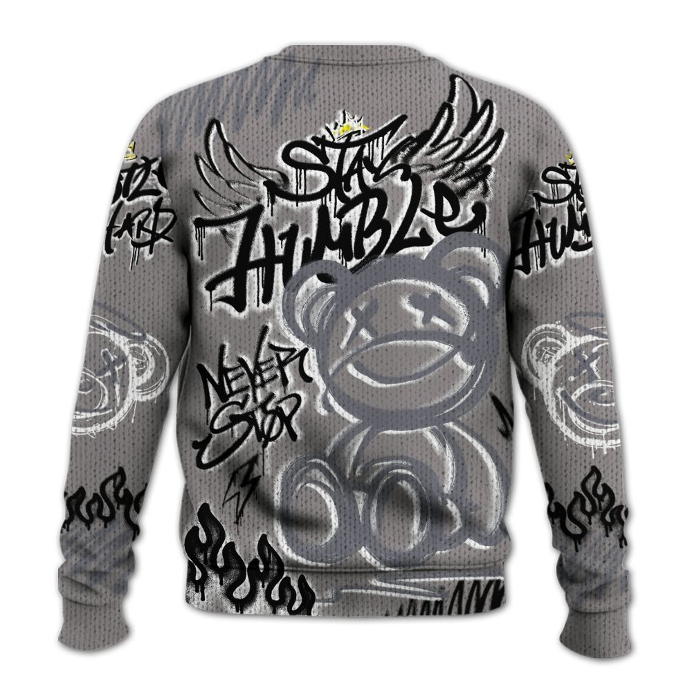 Knitted Sweater To Match Cool Grey 11s - Humble Drip Streetwear Graffity