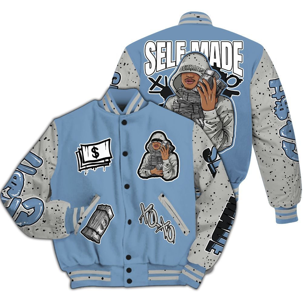 Varsity Jacket To Match University Blue 4s - Selfmade Unique All Over Print