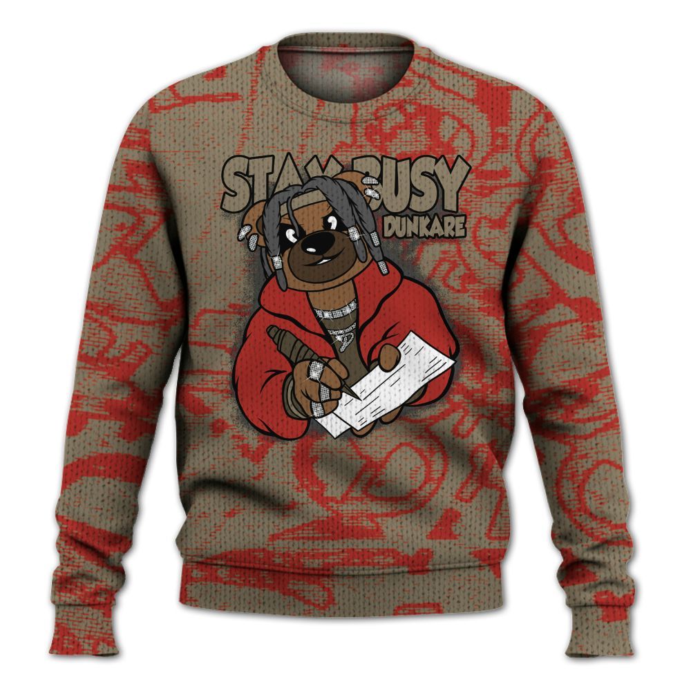 Knitted Sweater To Match Olive 9s - Maintain Activity Bear Avant-Garde