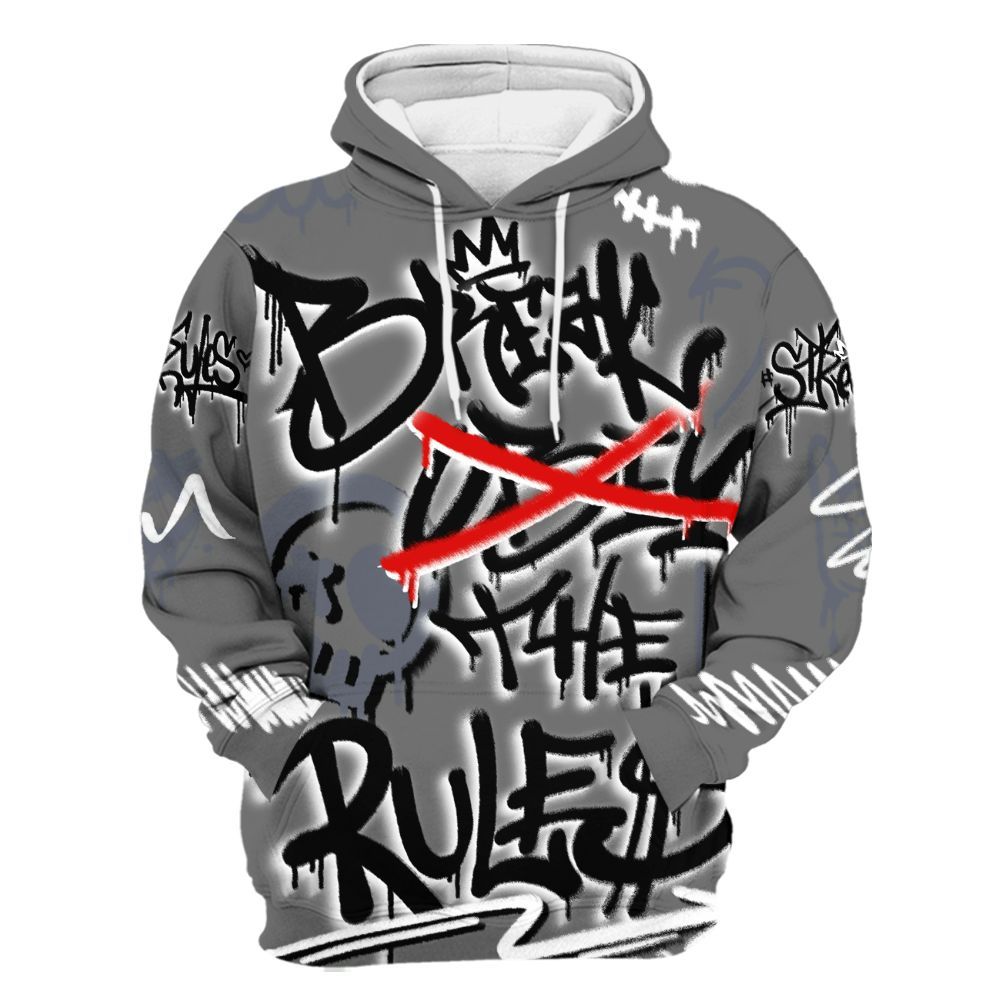 Hoodie To Match Cool Grey 6s - Break Rules Streetwear All Over Print
