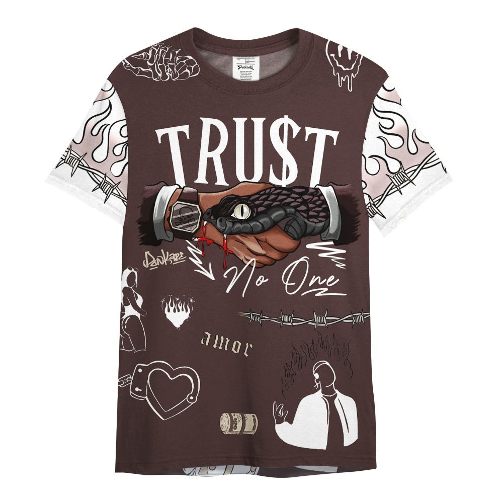 Shirt To Match Burgundy Crush 3s - Snake Trust No One All Over Print