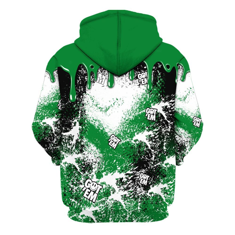 Hoodie To Match Lucky Green 1s - Dripping 23 Drip All Over Print