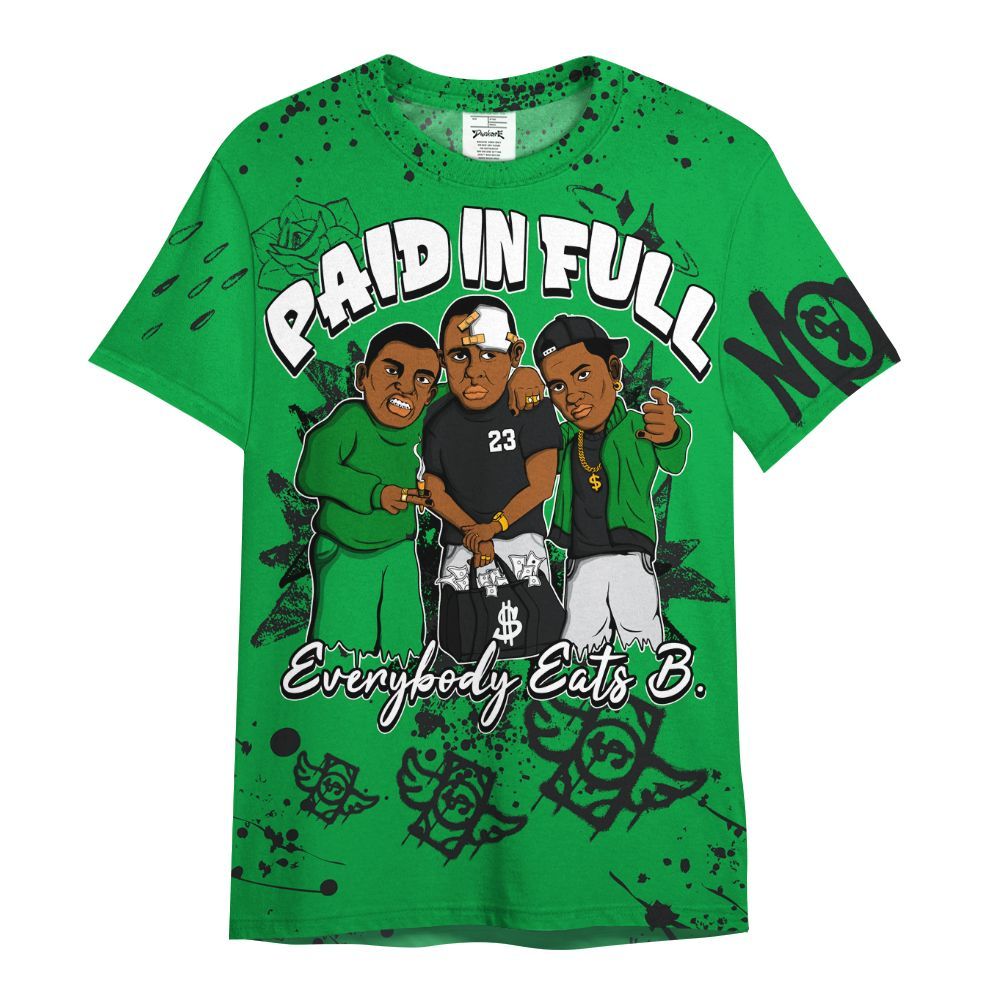 Shirt To Match Low Lucky Green 1s - Everybody Paid In Full Crayon All Over Print