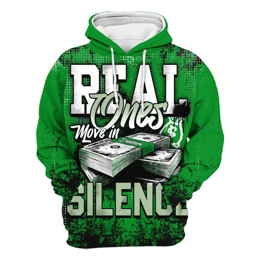 Hoodie To Match Green Spark CJ1 T-Rex - Move In Silence Money Street Retro All Over Print