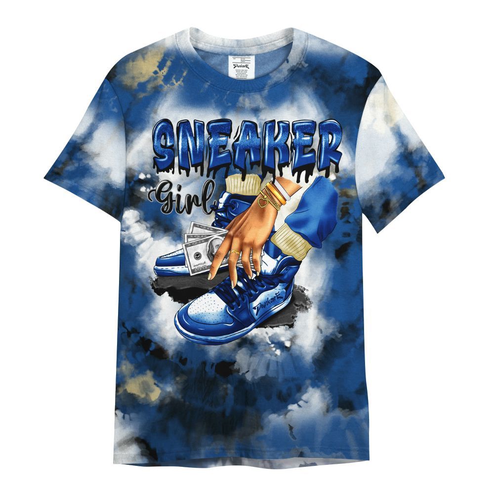 Shirt To Match Air Ship Royal Blue - SNEAKER Girl Money Drip Tie Dye All Over Print