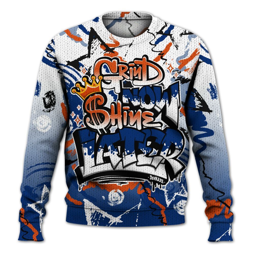 Knitted Sweater To Match Mid Knicks 1s - Grind Shine Later Drip