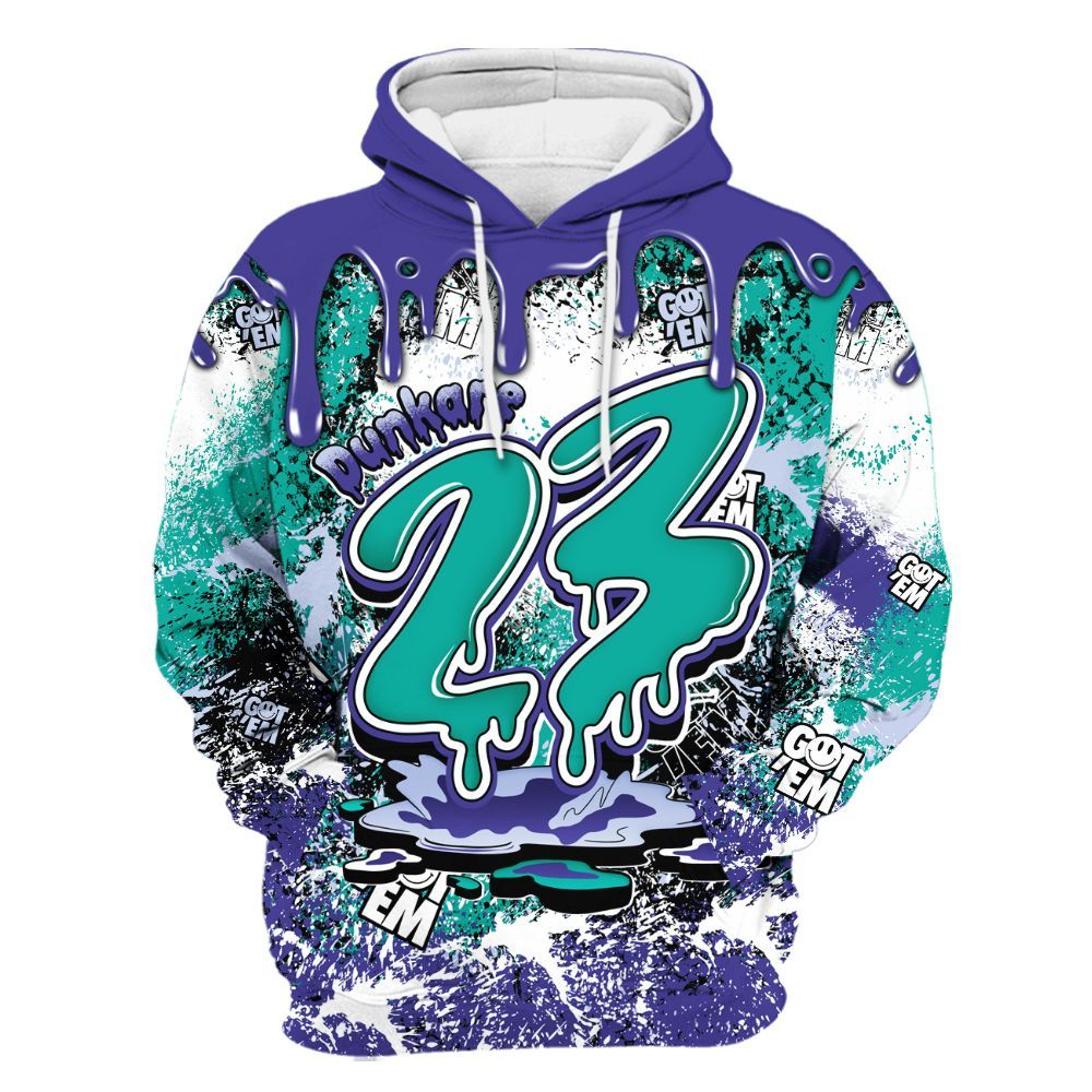 Hoodie To Match Retro Grape 5s - Dripping 23 Drip All Over Print