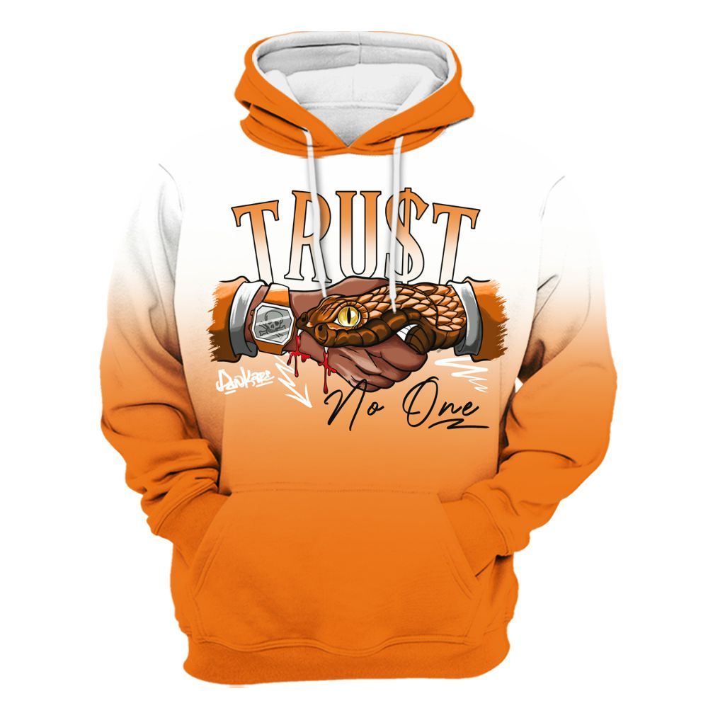 Hoodie To Match Orange Citrus 3s - Snake Trust No One Drip All Over Print