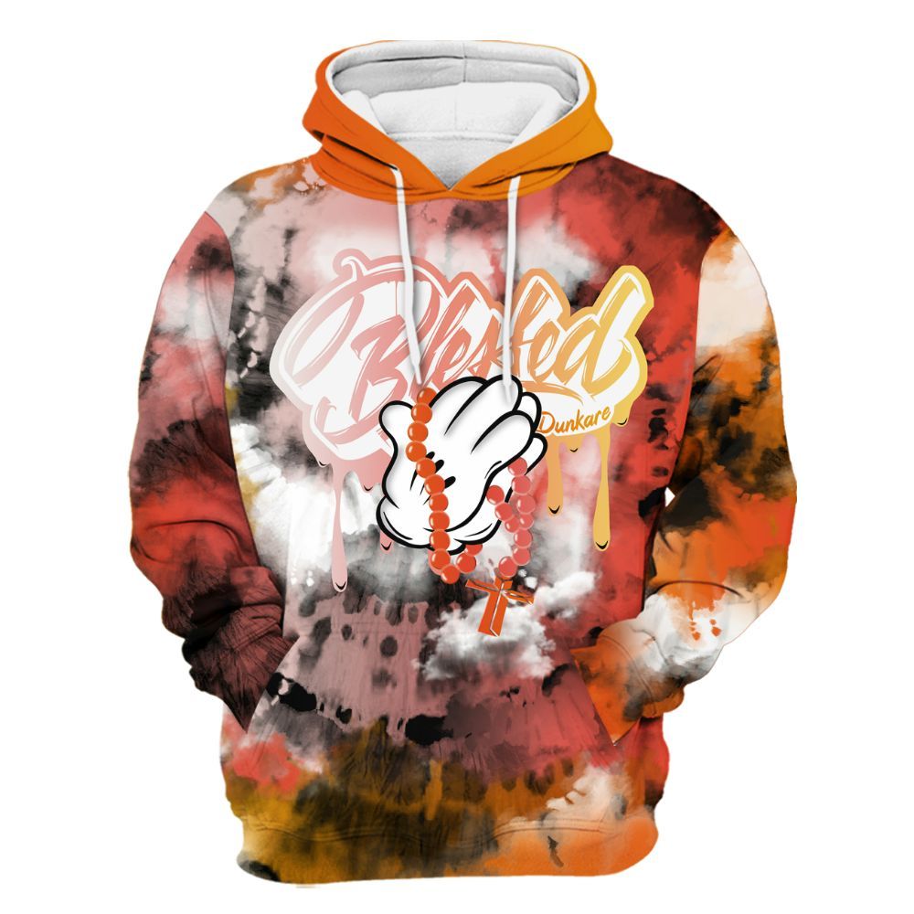 Hoodie To Match Dunk High Candy Corn - God Blessed Tie Dye All Over Print