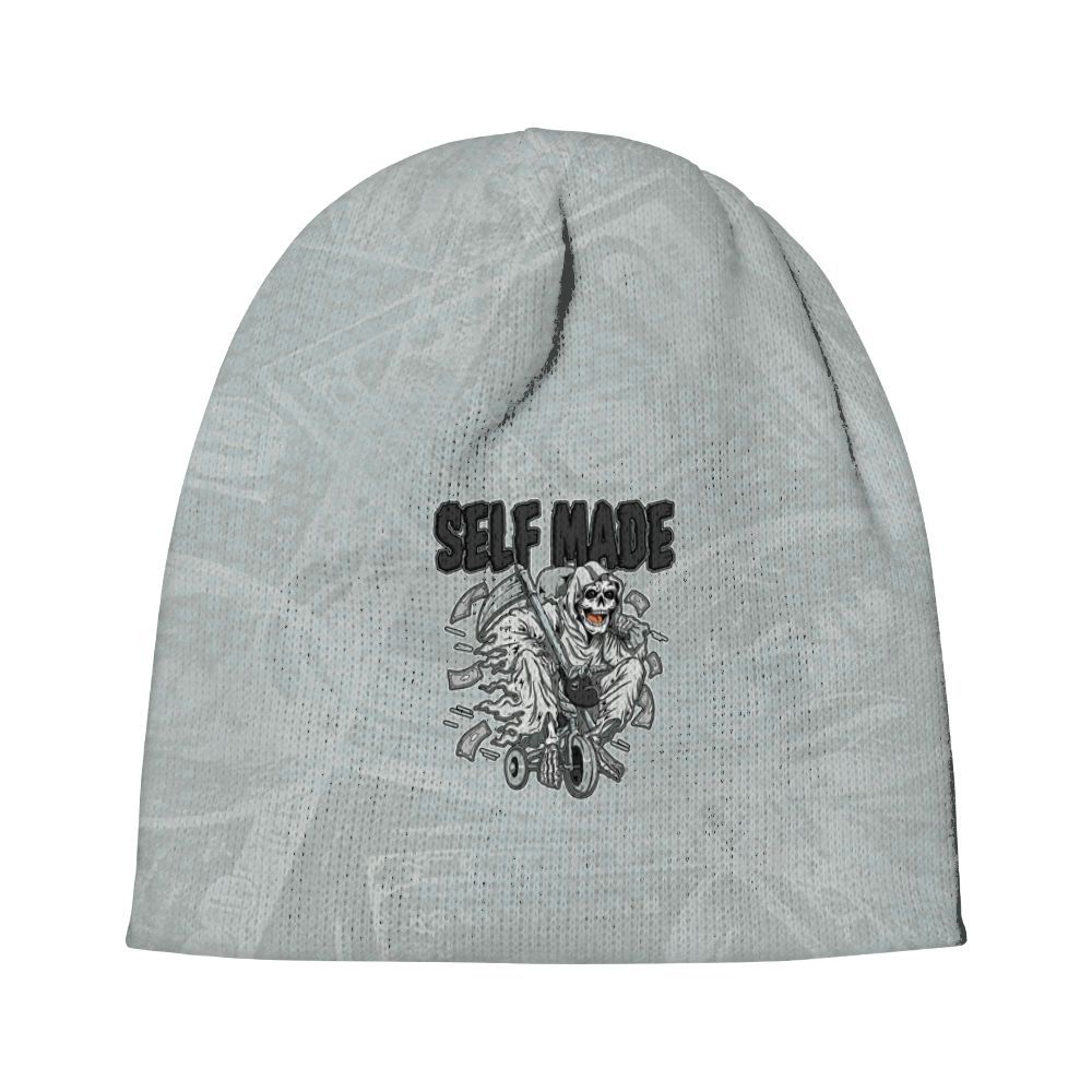 Beanie Hat To Match Black Wolf Grey 12s - Self Make Skeleton Banknotes Art Graphic