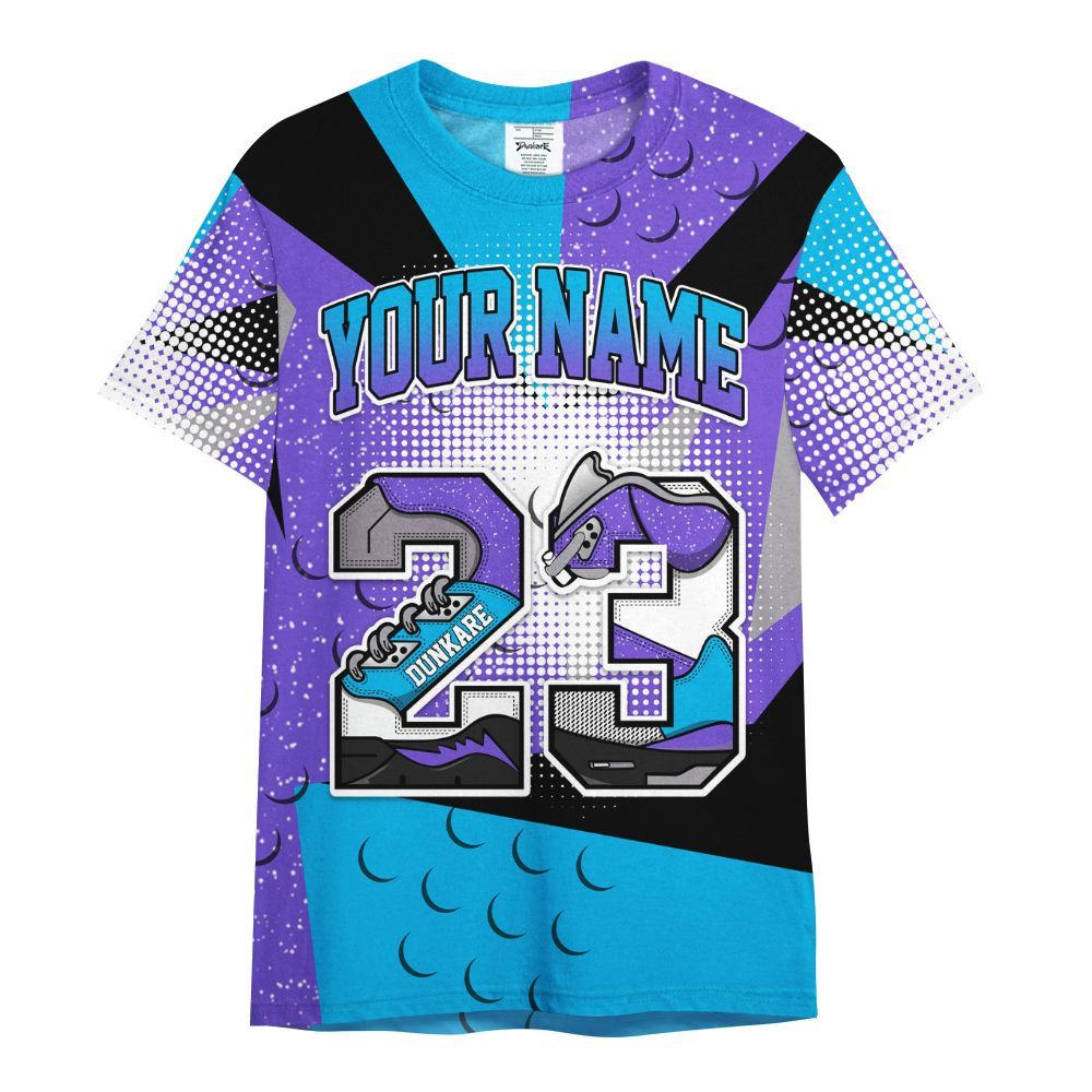 Shirt To Match Retro Aqua 8s - Custom Name 23 5s All Over Print
