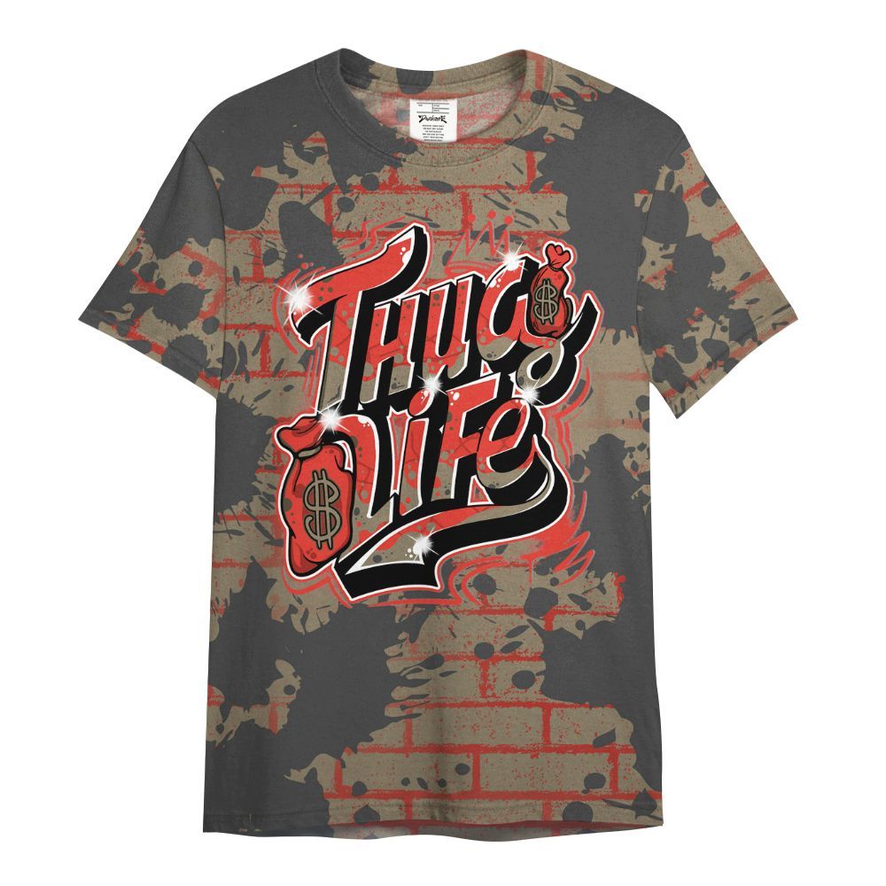 Shirt To Match Olive 9s - Free Thug Living Graphic Brick Art All Over Print