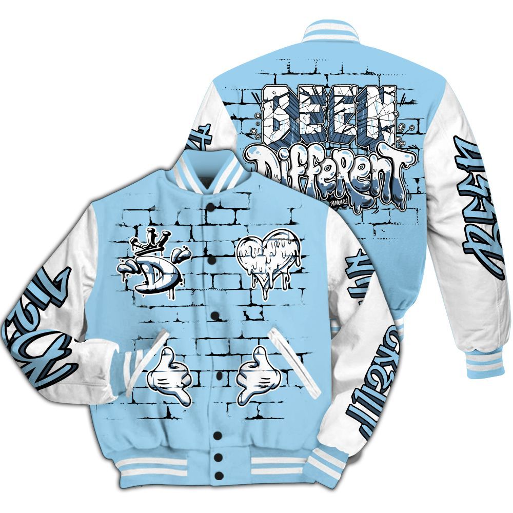 Varsity Jacket To Match Legend Blue 11s - Been Different Grunge Graffiti All Over Print