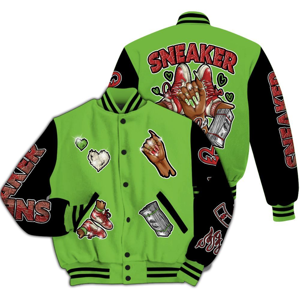 Varsity Jacket To Match Air Max Waffle SP Action Green - Sneakerz Girlz All Over Print