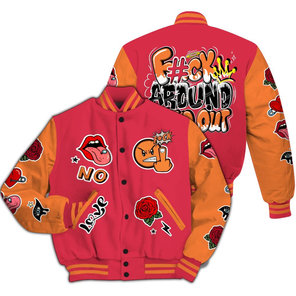 Varsity Jacket To Match Air Max Portal Bright Ceramic - FK Around Find Out All Over Print