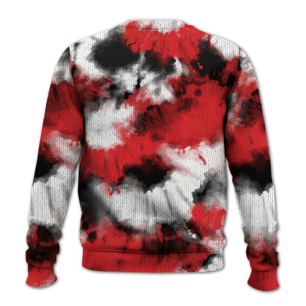 Knitted Sweater To Match Chile Red 9s - Tie Dye FK Around Find Out